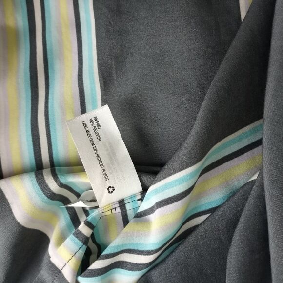 Gap XL Striped Multicolored 3/4Sleeve V-neck Women's Blouse - Picture 9 of 9